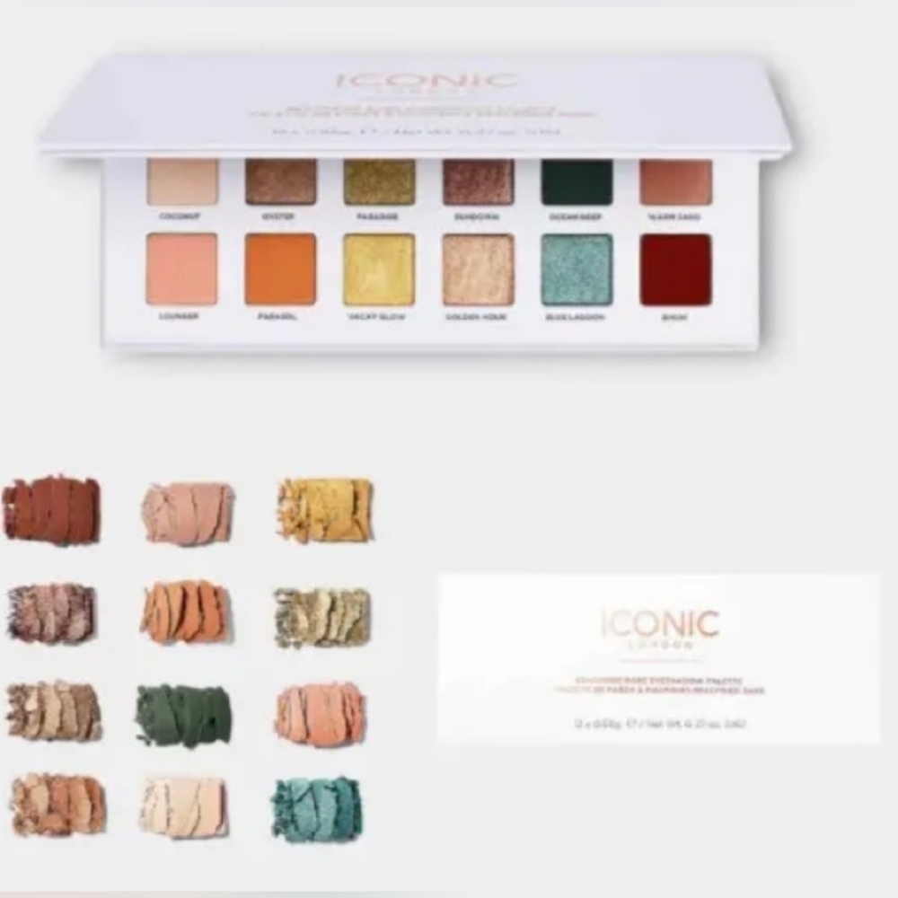 Iconic London Beachside Babe Eyeshadow Palette BNIB Beachy Tropical Glam